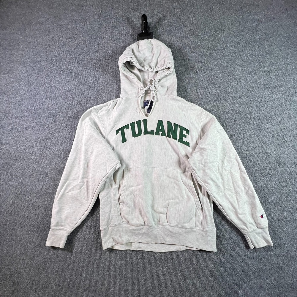 Champion Reverse Weave Tulane University Hoodie Men's Small Gray Hooded Gorpcore